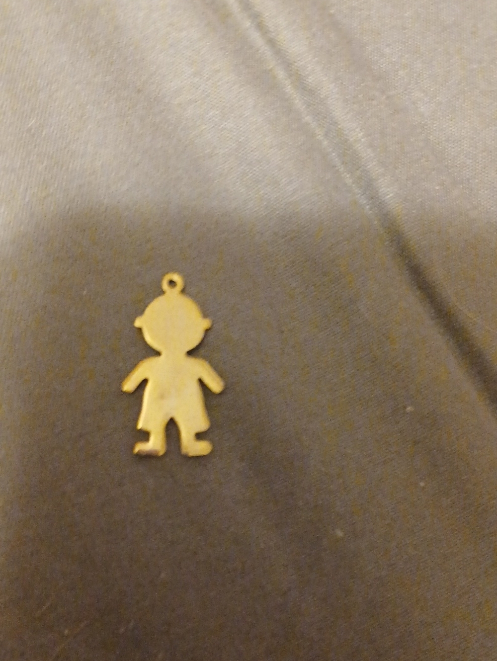 Gold-Tone Boy Silhouette Pendant Necklace Charm